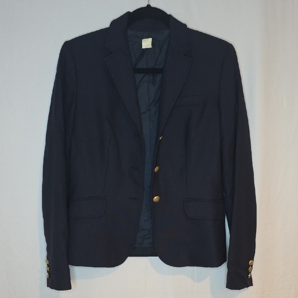 J. Crew Dark Blue Blazer with Gold Buttons